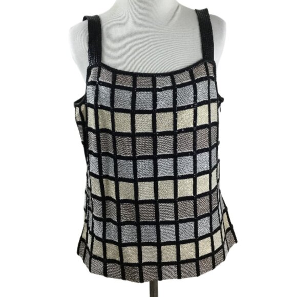 St. John Sequin/Metallic Paillettes Tank Top m - Picture 9 of 9